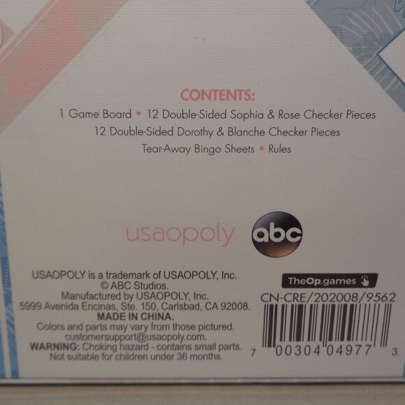 THE GOLDEN GIRLS Shady Pines Game Set / Checkers & Bingo / New Board Game - Picture 4 of 10